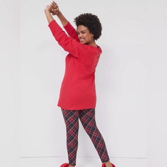 NWT Sleep by Cacique Lane Bryant Thermal Pajama Set Holiday Plaid - Picture 3 of 9